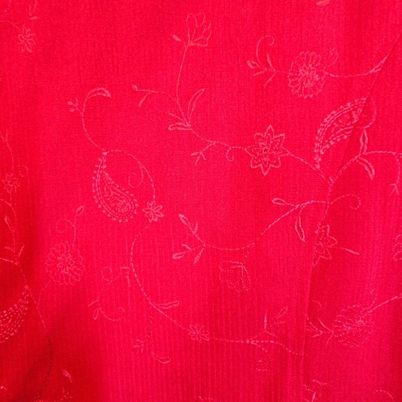 Sag Harbor Womens 16 Red Two-Piece Dress Jacket Set career Formal embroidered - Picture 6 of 16